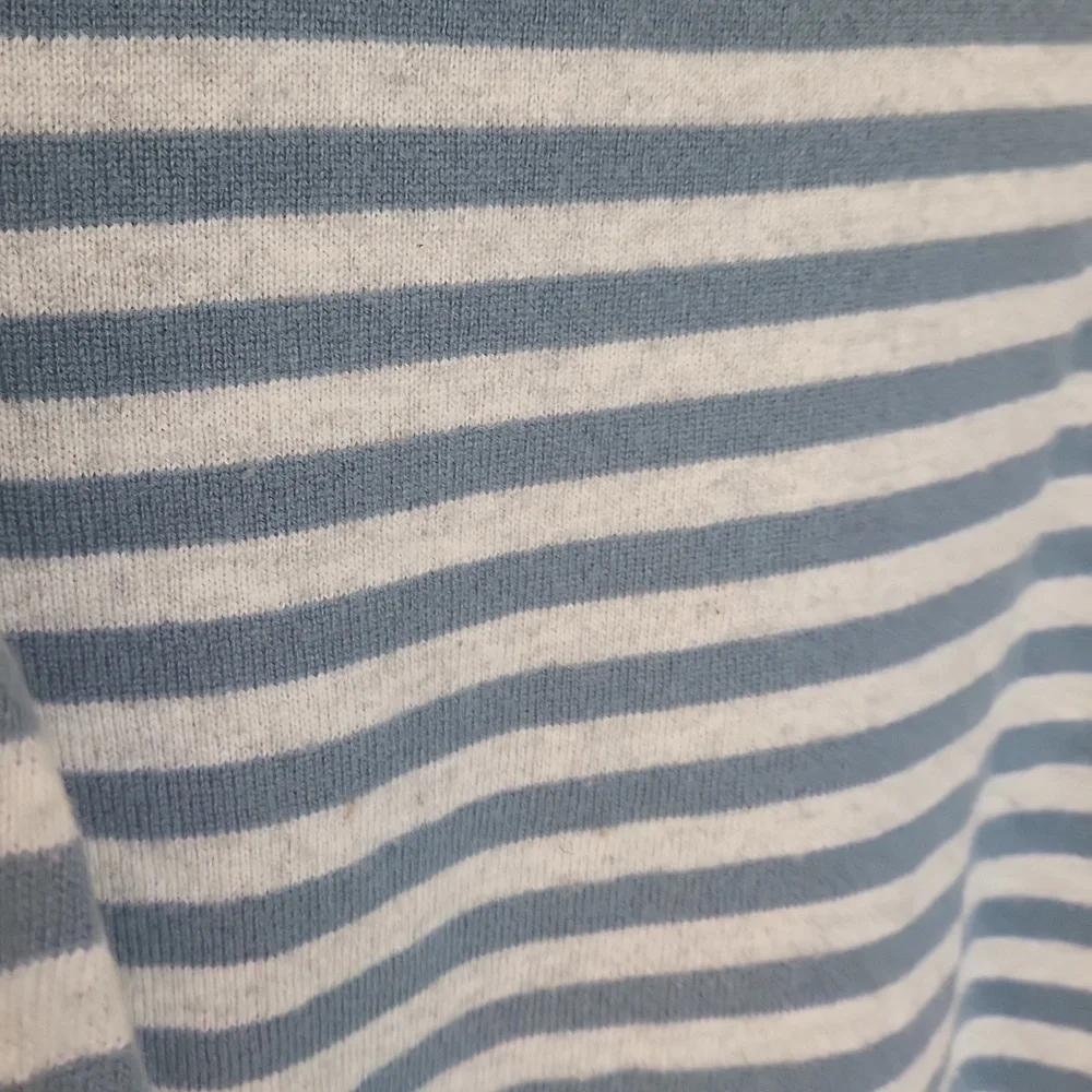 Striped Blue and Gray Sweater By VINCE - Picture 4 of 6